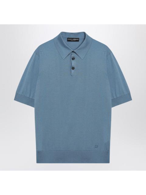 Dolce & Gabbana Dolce&Gabbana Light Blue Silk Polo Shirt Men