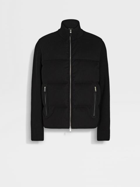 ZEGNA BLACK OASI CASHMERE FULL ZIP BLOUSON