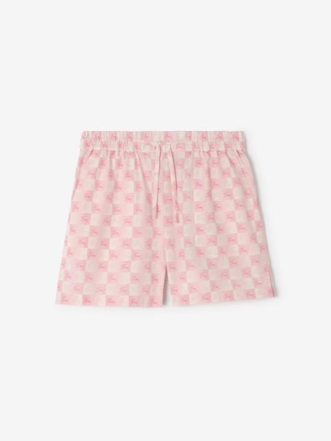 Burberry EKD Checkerboard​ Cotton Poplin Shorts