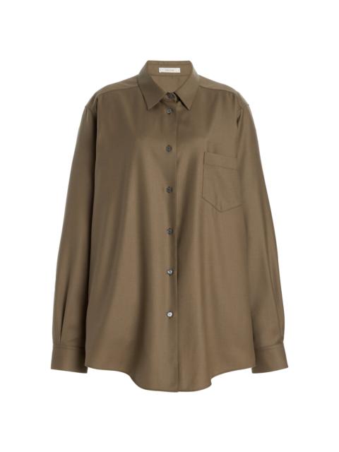 The Row Pino Virgin Wool Cady Shirt neutral