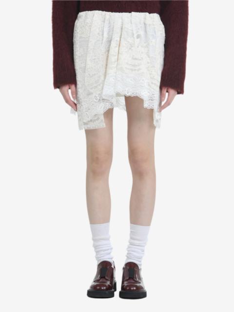 N°21 LACE MINISKIRT WITH IRREGULAR HEM