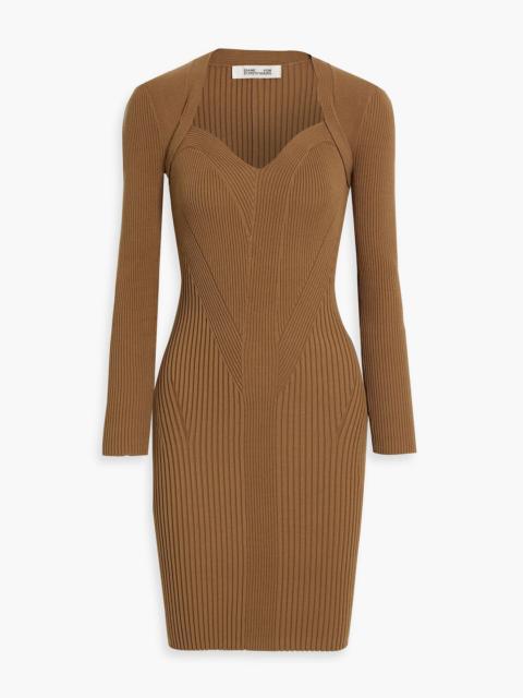 DIANE VON FURSTENBERG Chloe ribbed-knit mini dress