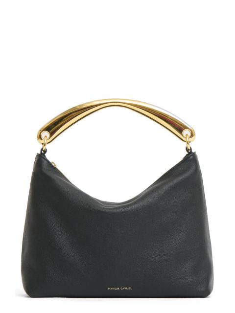 Mansur Gavriel Mansur Gavriel Hera Metal Handle Leather Bag in Black/Flamma at Nordstrom