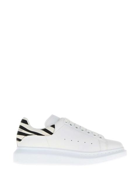 Alexander McQueen Alexander Mcqueen Women White Leather Sneakers With Printed Suede Heel