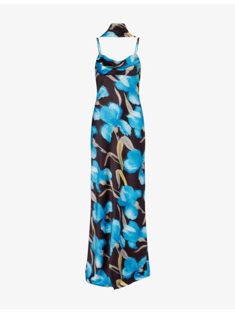 REBECCA VALLANCE Ingrid Draped Woven Gown