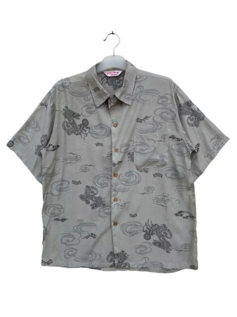 Other Designers Japanese Brand - George Cross Dragon Printed Rayon Hawaiian Shirt
