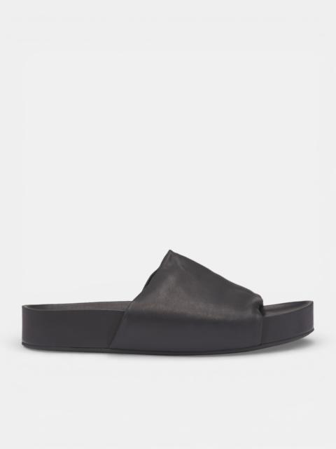 UMA WANG Black Leather Slide Sandals