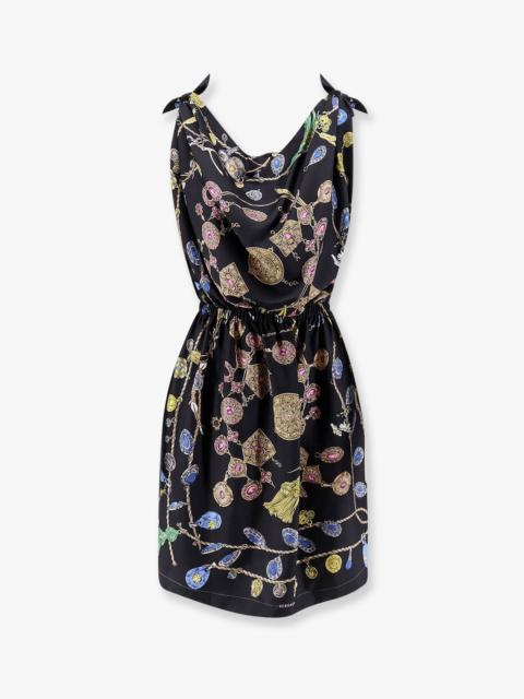 VERSACE Versace Printed Silk Twill Midi Dress