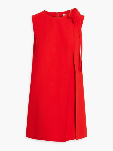 Oscar de la Renta Bow-detailed wool-blend crepe mini dress