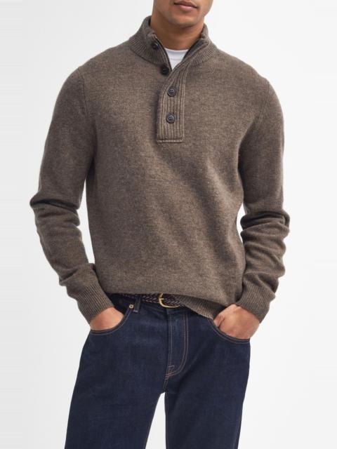Barbour Barbour Patch Wool Quarter Zip Pullover in Dark Stone at Nordstrom