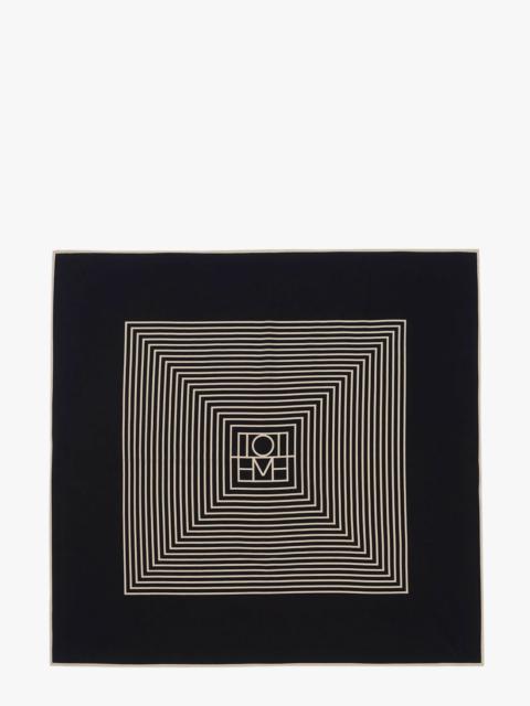 Totême Toteme Silk Foulard With Centered Monogram Print