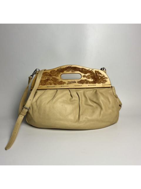 Jean Paul Gaultier 2000’s Jean Paul Gaultier Dragon Engraved Wood Frame Handbag