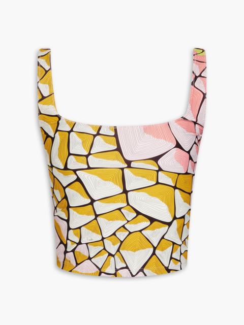 PUCCI Cropped printed stretch-jersey tank
