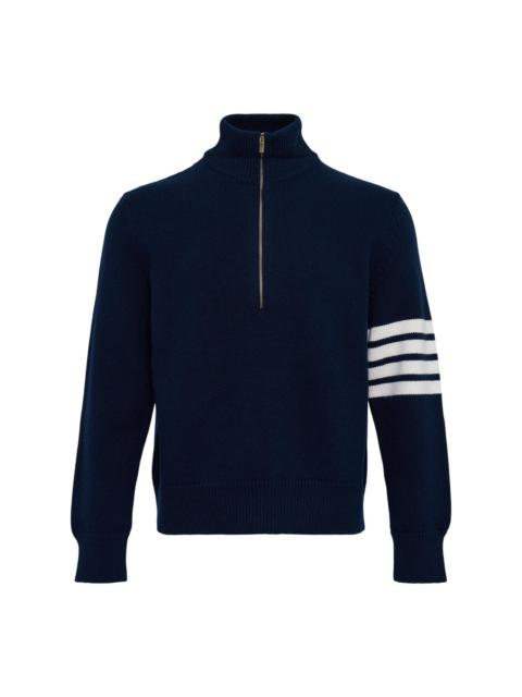 Thom Browne Merino Wool 4-Bar Funnel Neck Pullover Men