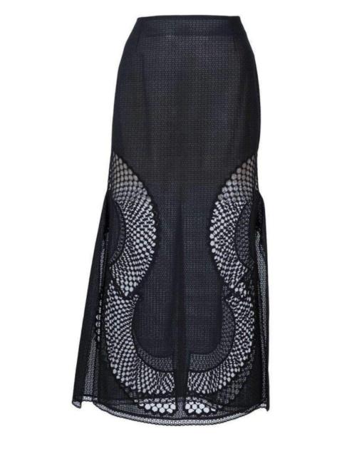 Stella McCartney Perforated A-Line Black Skirt