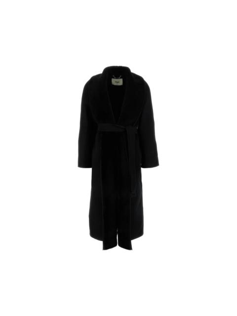 FENDI FENDI Black Wool Blend Coat New & Authentic (Women's size:40