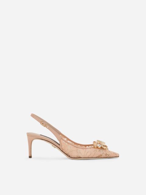 Dolce & Gabbana Rainbow lace slingbacks in lurex lace