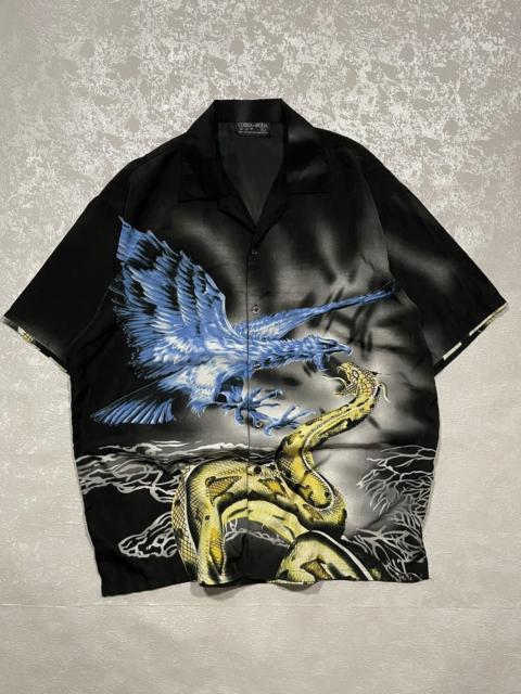 Other Designers Japanese Brand - Vintage Eagle vs Snake Ed Hardy Style Overprint Shirt Button