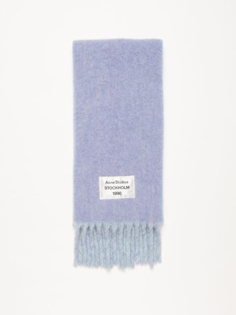 Acne Studios Fringed scarf logo label - Blue/light blue