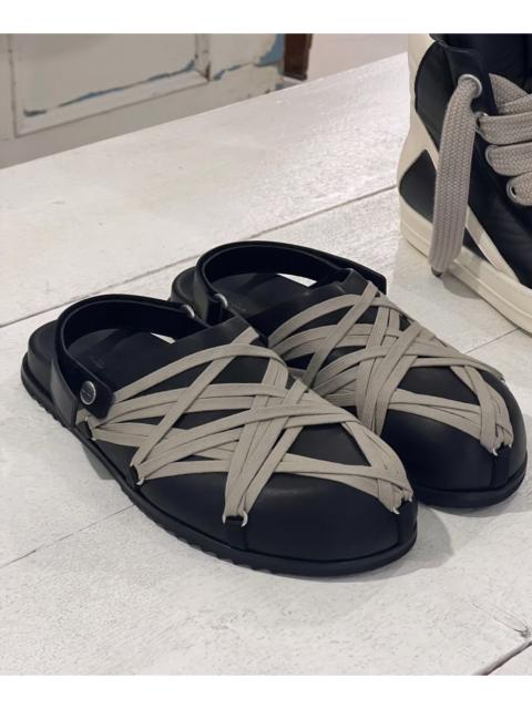 BALENCIAGA Rick Owens Megalace Granola Leather Mules