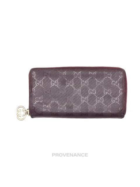 GUCCI Gucci Long Zip Wallet - GG Supreme Wine