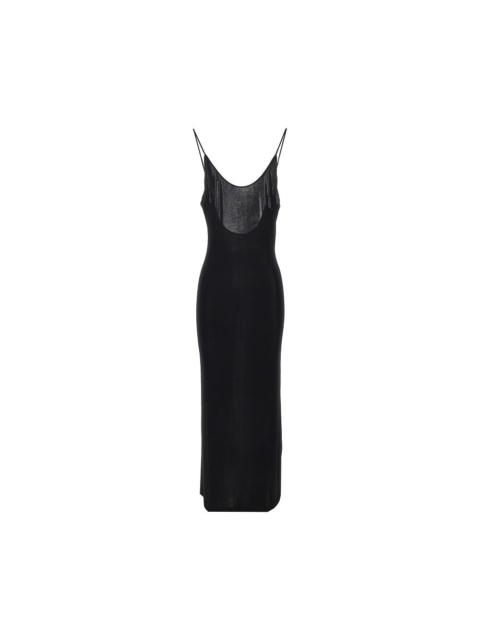 SAINT LAURENT Saint Laurent Stretch Viscose Long Dress Black