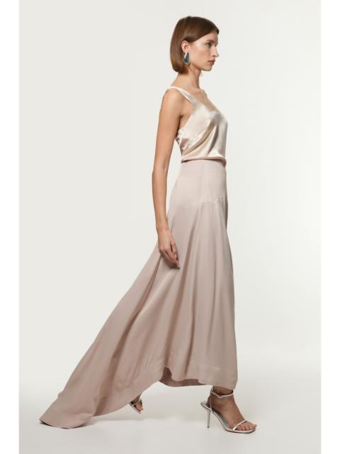 KAREN MILLEN Viscose Satin Panelled Train Maxi Skirt