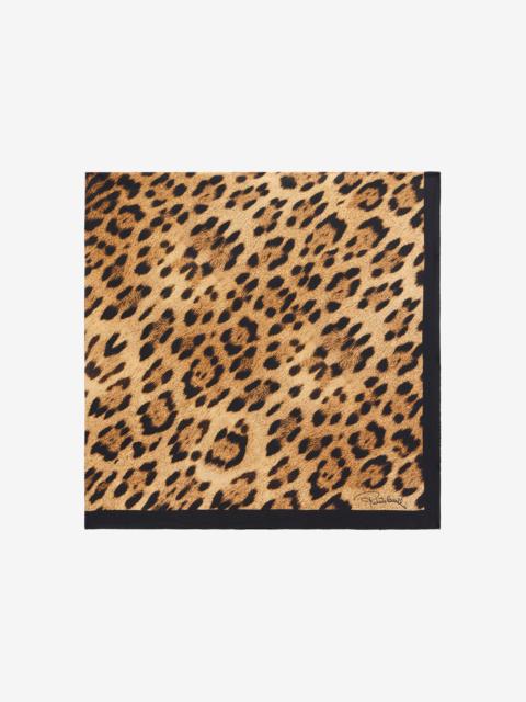 Roberto Cavalli Silk Scarf with Jaguar Print