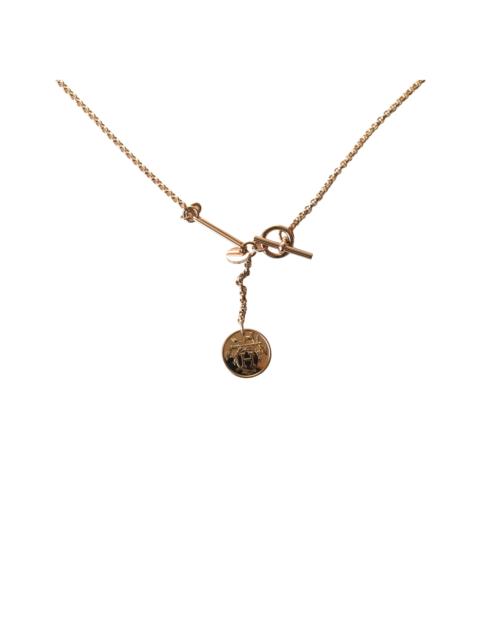 Hermès Hermes 18K Ex-Libris Necklace Rose Gold