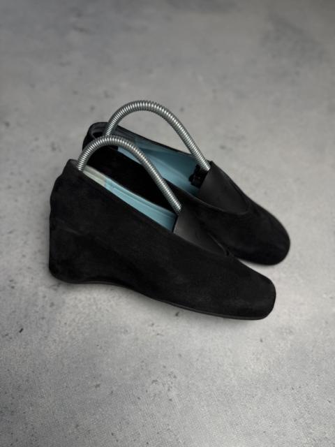Vintage - Thierry Rabotin Black Suede Artsy Round Toe Mini Chic Boho