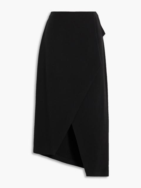 Other Designers Jelena wrap-effect grain de poudre midi skirt