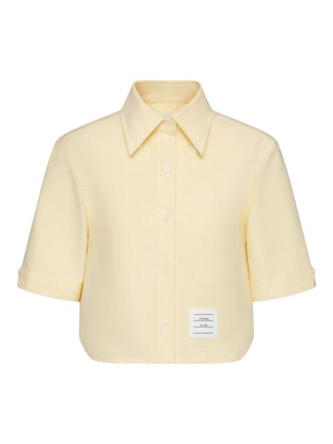 Thom Browne Oxford Cropped Short Sleeve Shirt Women