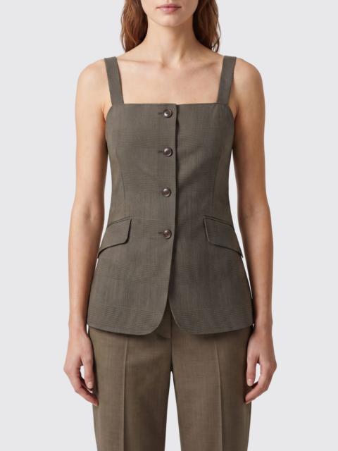 Max Mara Max Mara Women Max Mara Prince Of Wales Virgin Wool Single-Breasted Slim Fit Waistcoat