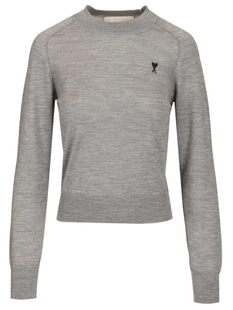 AMI Paris Ami Women Quota -Crewneck Sweater With Contrasted Ami De Coeur