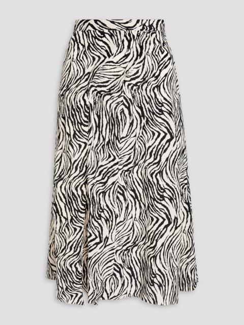 Isabel Marant Cacia zebra-print crepe de chine midi skirt