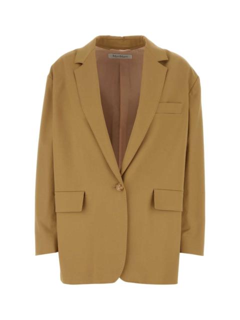 Max Mara Women Camel Stretch Cotton Monica Blazer
