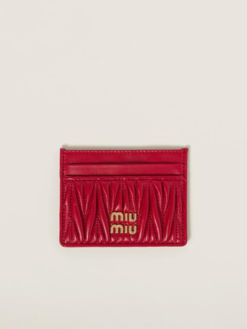 Miu Miu Matelassé nappa leather card holder