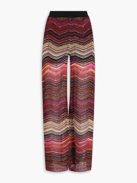 Missoni Sequin-embellished metallic crochet-knit straight-leg pants