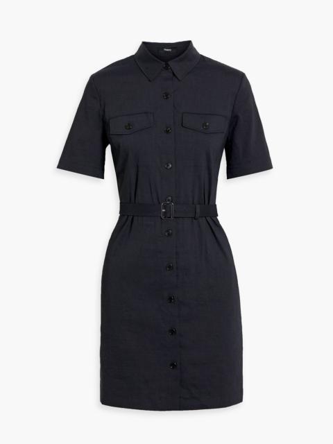 Theory Linen-blend mini shirt dress
