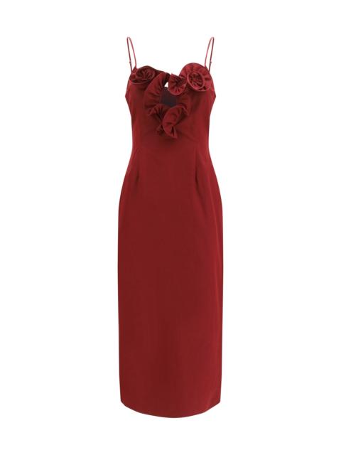 MAGDA BUTRYM Magda Butrym Flower Detail Midi Dress Bordeaux