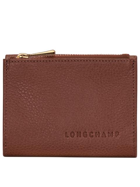 Longchamp Le Foulonné Compact wallet Coffee - Leather