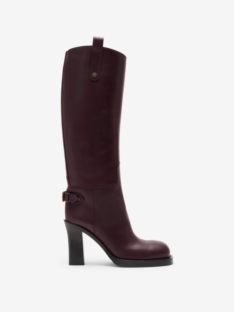 Burberry Leather Cavalier Heel Boots