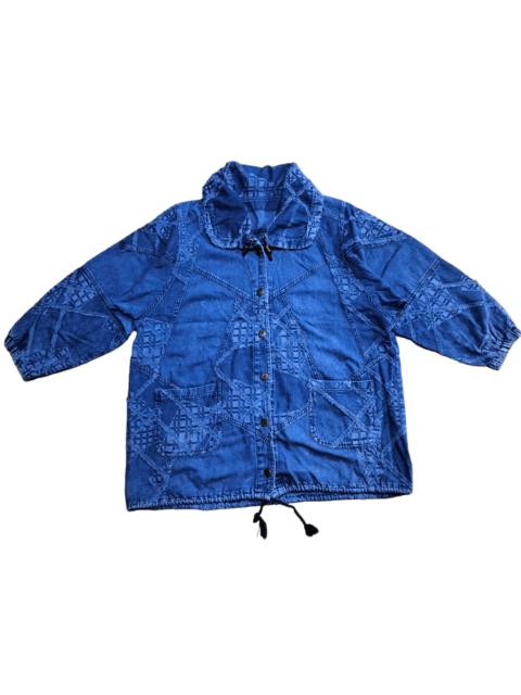 Other Designers Denim & Co. × Japanese Brand - Rare🩸Indigo Button Jacket Over Size Distressed Design