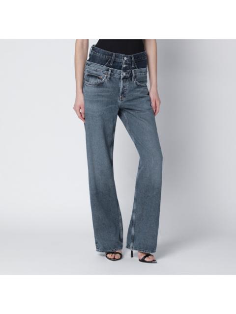AGOLDE Agolde Elson Jeans With Double Waistband In Dark/Light Indigo Women