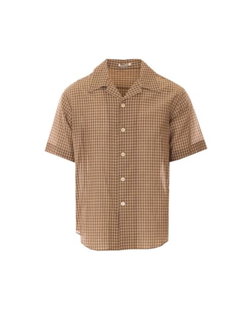 AURALEE Auralee Men Short Sleeves Check Shirt