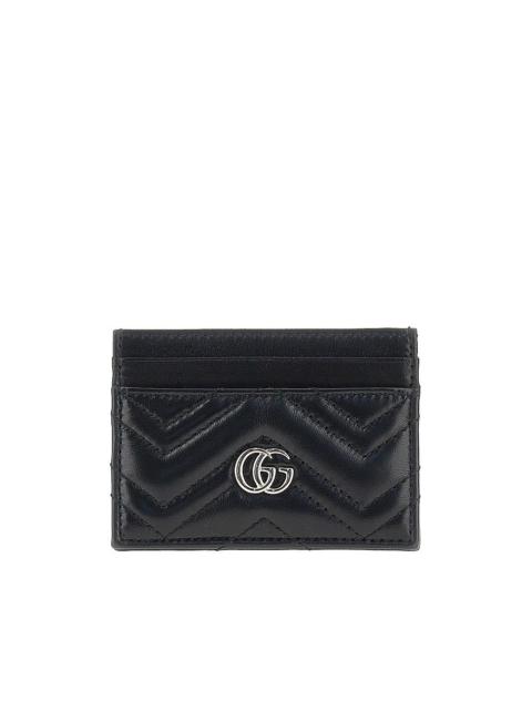 GUCCI Gucci GG Marmont Leather Cardholder Black