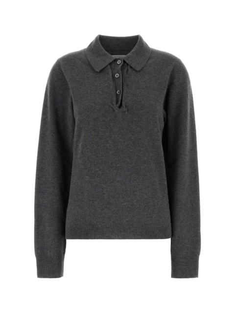 Maison Margiela Maison Margiela Women Graphite Wool Polo Shirt
