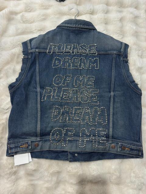 CELINE Celine runway-style heavily embellished studded denim vest
