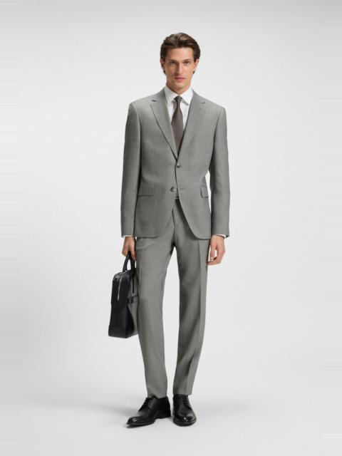 BOSS TWO-PIECE REGULAR-FIT SUIT IN PATTERNED STRETCH CLOTH
