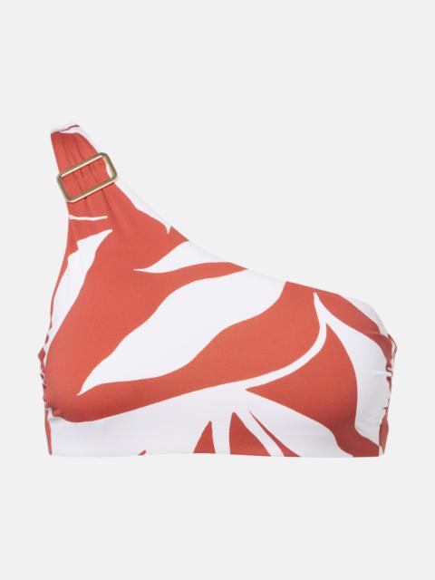 Max Mara Argenta printed one-shoulder bikini top